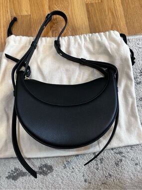 Polene Black Crescent Crossbody Shoulder Bag